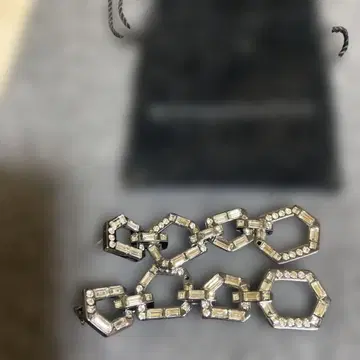 육각형 링크 체인 롱 귀걸이