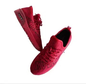 레드 스니커즈 합성섬유 로고