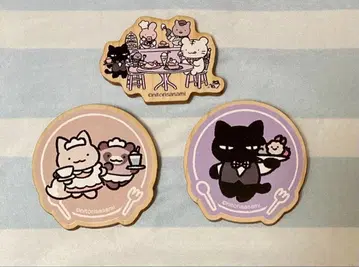 화이트 타이거와 블랙 타이거 Cafe 우드 마그넷 메인 비쥬 외 3종