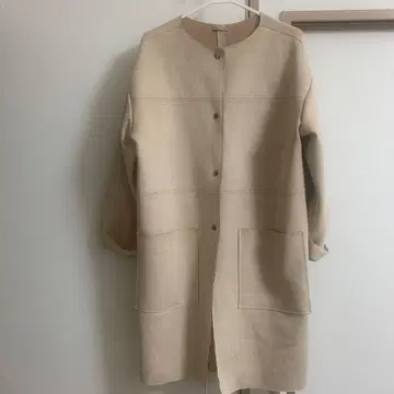 ZARA 베이지 페이크 무스탕 코트 M 사이즈