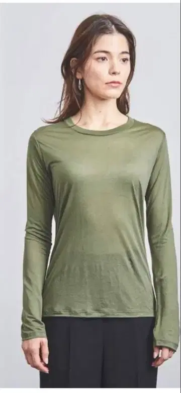 BASERANGE LONG SLEEVE TEE 카키 S