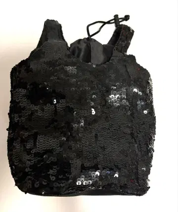 블랙 올 스팽글 복조리형 파티 백