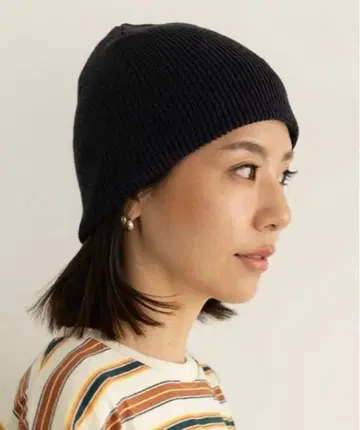 CAVEZA ROSSO 리브 니트 비니 블랙