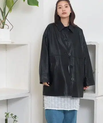 새상품급 푸두두 페이크 가죽 자켓