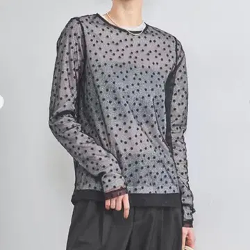 UNITED ARROWS 플라워 시스루 상의