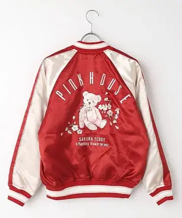 [ PINK HOUSE ] 벚꽃 테디 자수 사용 블루종 [ 새상품급 ]