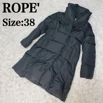 로페 다운 코트 롱 숄카라 A라인 여배우 옷깃 블랙 M