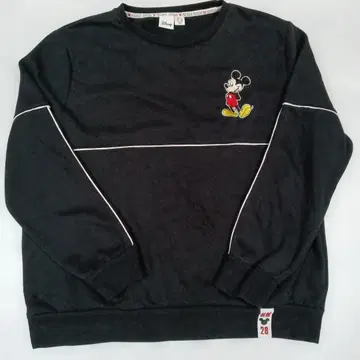 미키마우스 자수 블랙 구제 맨투맨 L