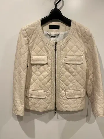 iCB 아이보리 퀼팅 양가죽 자켓