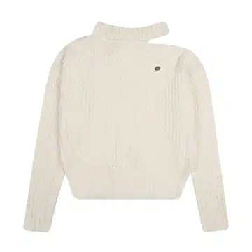 Bohemseo 아이보리 하이넥 크롭 니트