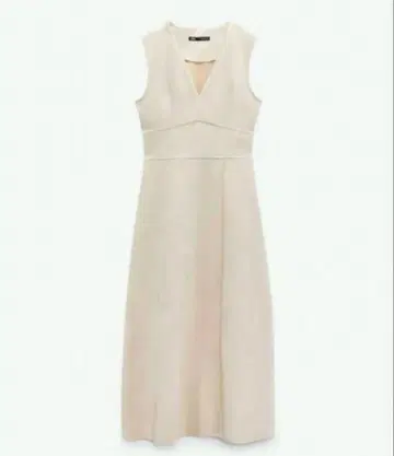 [ 새상품급 ] ZARA 페이크 스웨이드 점퍼 스커트 원피스 에크루