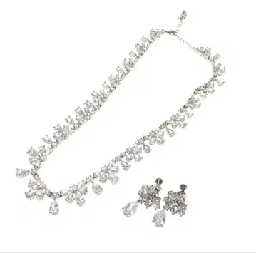 [ STELLA BRIDAL ] 큐빅 지르코니아 목걸이 & 귀찌