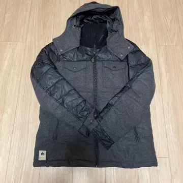 LOGOS 후드 부착 그레이 다운 자켓