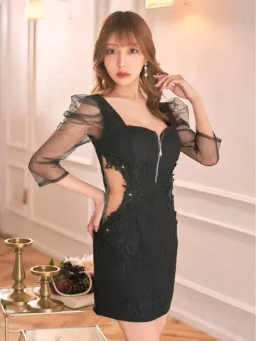 DAZZY 프티 마들렌 블랙 드레스 XS