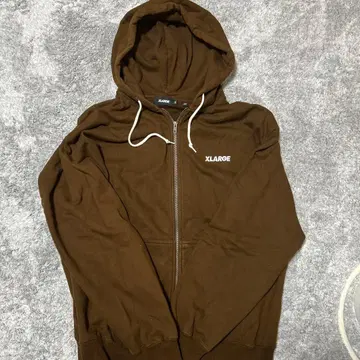 XLARGE 브라운 풀 집업 후드티 XL
