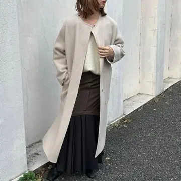프레이 아이디 울 캐시미어 바이컬러 리버 코트 리버서블 롱