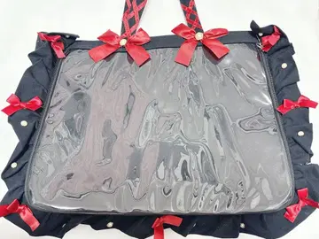 자카마트 이타백 이타백 프릴 디자인 블랙 레드 빨간색 블랙 A3