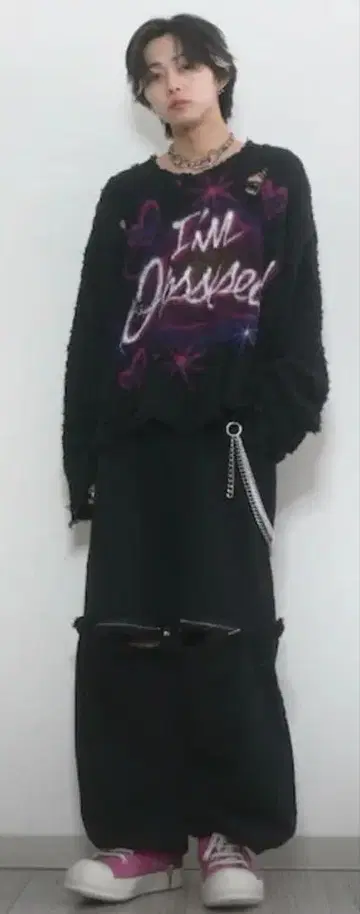 GRANCY 지퍼 디자인 스웨트 팬츠 S