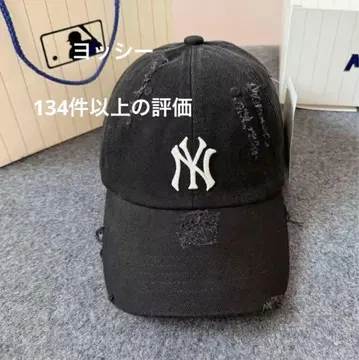 MLB Korea 야구 모자 자수 데미지 가공 모자 데님