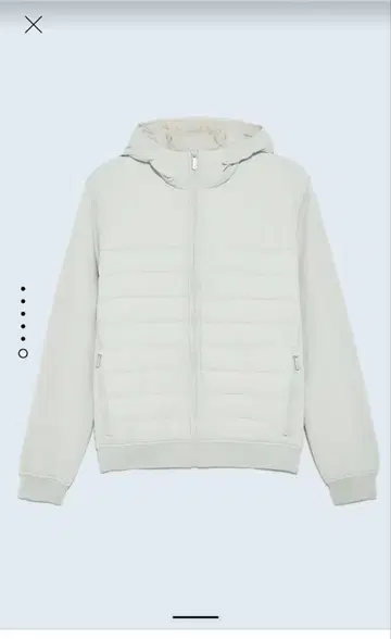 ZARA 콤비 퀼팅 자켓 후드 부착 화이트