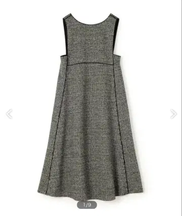 하운드 투스 니트 프론타블 드레스
