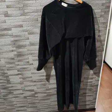 Ciaopanic 차오패닉 블랙 니트 롱 원피스 긴팔