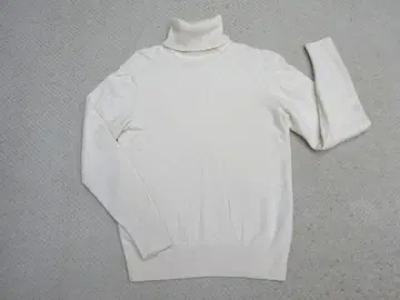 유니클로 캐시미어 100% 터틀넥 긴팔 스웨터 캐시미어 스웨터 화이트