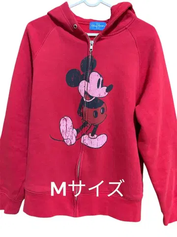 도쿄 디즈니 리조트 미키 후드티 M 사이즈 빨간색 속기모 레드