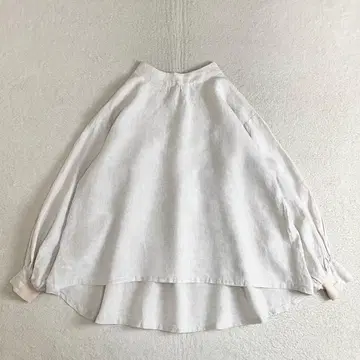 UZUiRO 우즈이로 린넨 턱 셔츠 블라우스 F 라이트 그레이 일본제