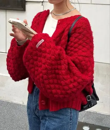 mystic 포코포코 니트 가디건