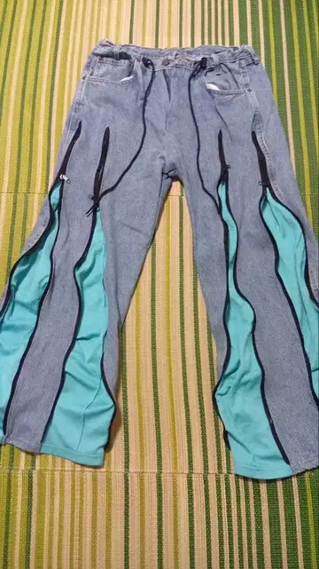 리메이크 와이드 데님 x 트랙 팬츠 도킹 팬츠