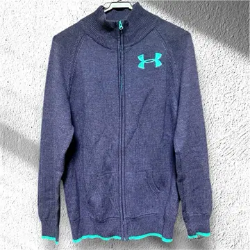 [ 컨디션 최상 ] 언더아머 하이넥 집업 니트 보라색 XL