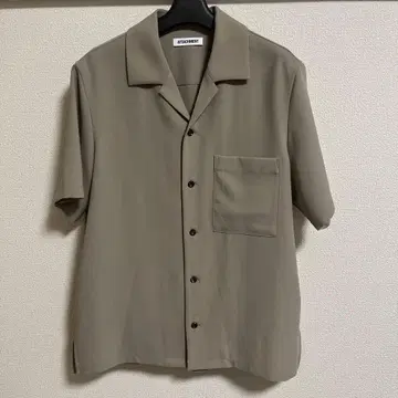 폴리에스테르 컴팩트 트윌 슬림핏 오픈 카라 셔츠 S/S