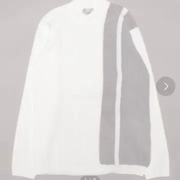 화이트/그레이 스트라이프 니트 스웨터 X-LARGE