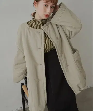 hinari 노카라 충전솜 스티치 코트