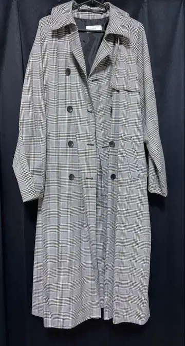 AZUL 체크 무늬 트렌치코트