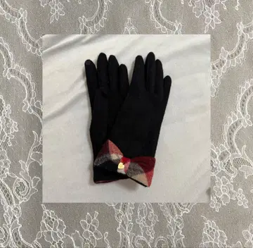 BLUE RABEL 그로브 장갑 체크 리본