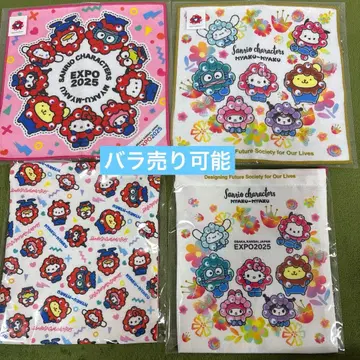 만박 x 산리오 미야쿠미야쿠 콜라보 복조리 손수건 총 4개 세트