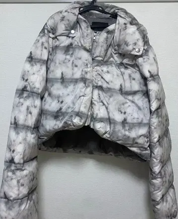 타이다이 무늬 크롭 다운 자켓