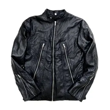 USED 팔자 싱글 라이더 가죽 자켓 블랙 HW-169