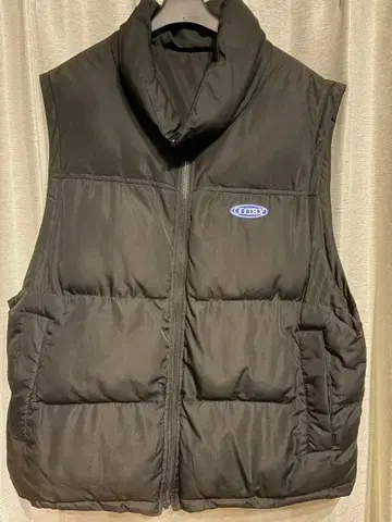 블랙 다운 베스트 지퍼 포함