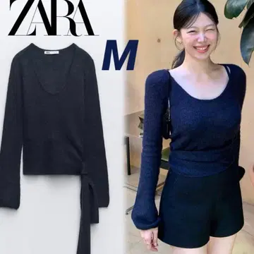 울 알파카 블렌드 노트 스웨터 M 2WAY