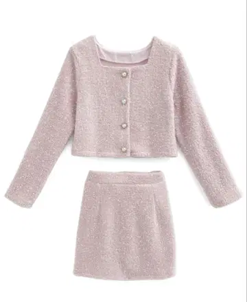 [ 내일 발송 ] 새상품 GRL 라메 샤기 자켓 x 미니 스커트 셋업