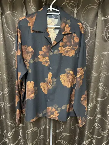 [2일간 한정 할인] HARE 꽃무늬 셔츠 S 긴팔 플라워 프린트