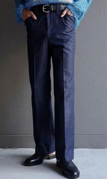 스트레이트 데님 라메 믹스