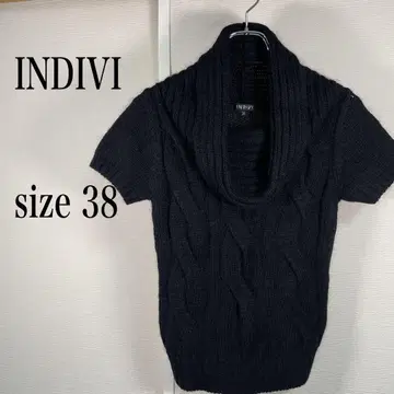 INDIVI 인디비 블랙 반팔 니트 사이즈 38