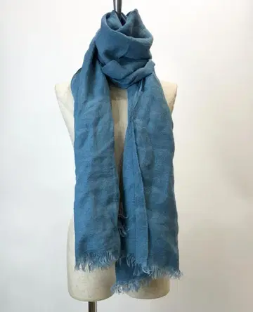 [ 미사용 택 포함 ] Filomo 린넨 100% 대형 스톨 레트로 블루