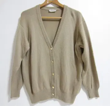 [ 거의 미사용 ] 고급 캐시미어 100% 가디건 카멜색 이탈리아제