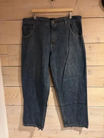 90s 션 존 자수 배기 데님