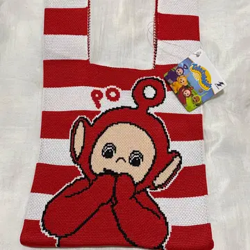 11 텔레토비즈 니트 토트백 라운드 원 한정판 빨간색 PO